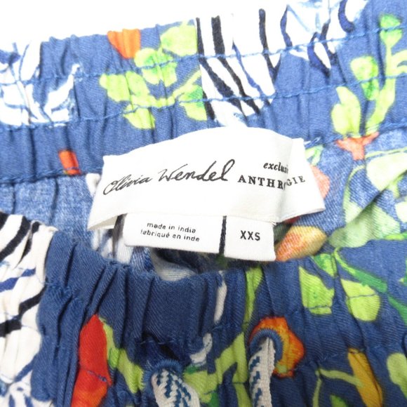 Olivia Wendel for Anthropologie Flannel Sleep Pants Blue Zebra Print XXS - Picture 11 of 12